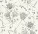 Non-woven wallpaper flowers leaves white black 39427-2 2