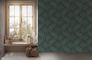 Non-woven wallpaper leaves petrol green gold 39501-6 1