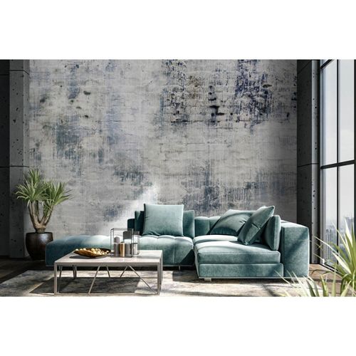 Photo Wallpaper Brick Wall Shabby grey Blue 2225-15