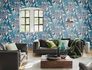 Non-woven wallpaper Rasch leaves cream blue beige 689501 1