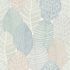 Non-woven wallpaper Rasch leaves white blue green 867114 1