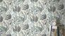 Non-woven wallpaper Rasch Modern jungle white green 867411 1
