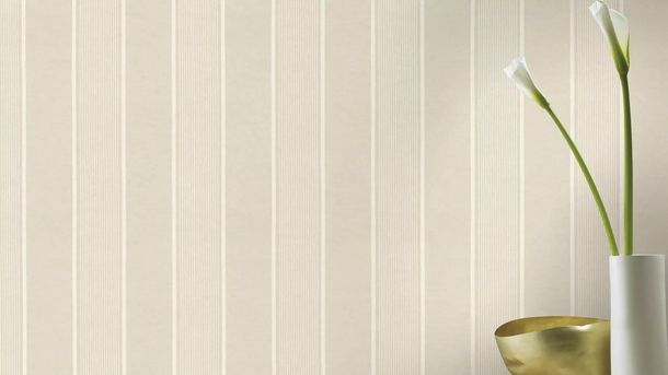 Non-woven wallpaper Rasch stripes beige cream 463910