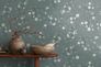 Non-woven wallpaper floral green silver metallic 39768-3 1