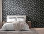 Non-woven wallpaper floral black grey silver 39768-5 5