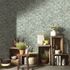 Non-woven wallpaper floral green cream blue 10415-07 1