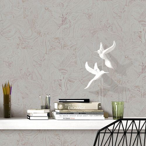 Non-woven wallpaper graphic grey rose metallic 10358-48