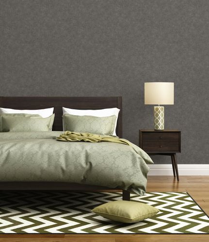 Non-woven wallpaper textile look anthracite 39566-3