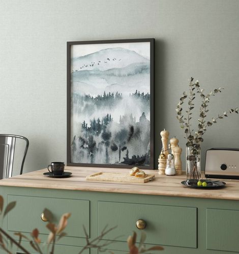 Non-woven wallpaper plain modern blue green 47604