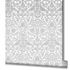 Non-woven wallpaper floral ornaments birds light grey 47608 3