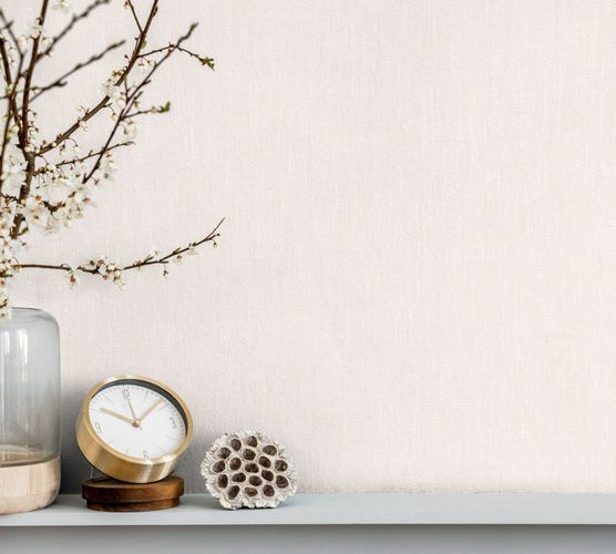 Non-woven wallpaper textile look plain beige grey 47618