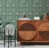 Non-woven wallpaper floral ornaments green cream 47624 4