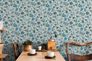 Non-woven wallpaper floral green turquoise blue 47647 1