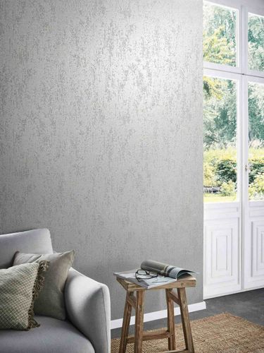 Non-woven wallpaper texture plain cream glitter 86547