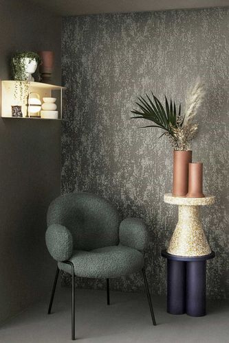 Non-woven wallpaper texture plain taupe glitter 86550