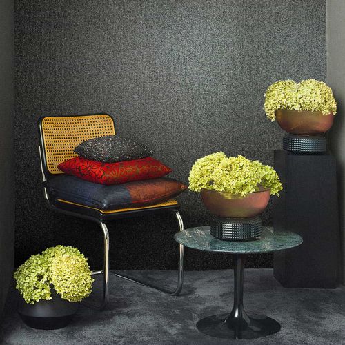 Non-woven wallpaper texture anthracite glitter 86557