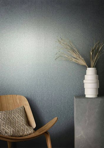 Non-woven wallpaper plain metal look blue glitter 34952