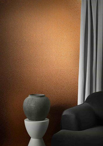 Non-woven wallpaper metal look copper metallic 86569