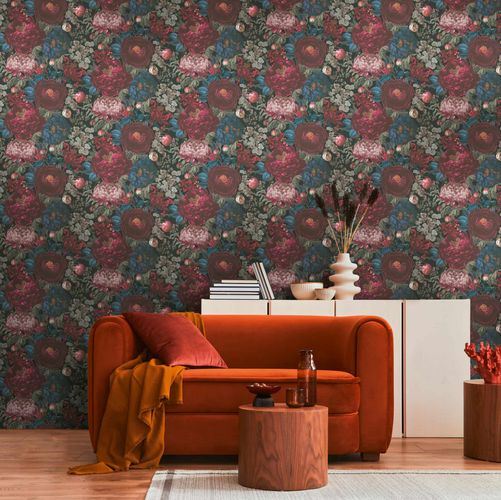 Designer wallpaper Michalsky roses red green 39979-1