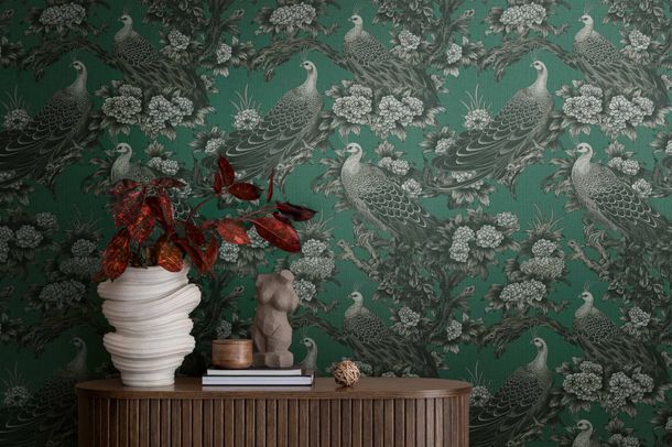 Designer wallpaper Michalsky tropical green grey 39982-2