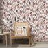 Non-woven wallpaper leaf pattern white brown red 10431-11 1