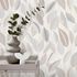 Non-woven wallpaper leaf pattern white grey beige 10431-31 5