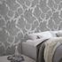 Non-woven wallpaper leaves grey silver metallic 10402-10 1