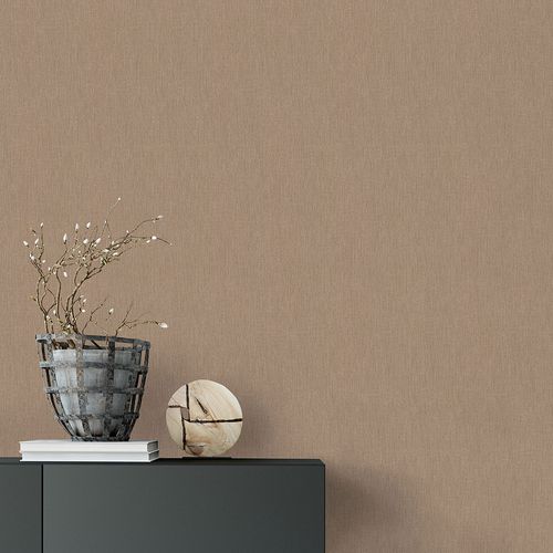 Non-woven wallpaper plain lines gold metallic 10437-30