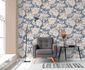 Non-woven wallpaper vintage flowers blue beige 39607-1 1