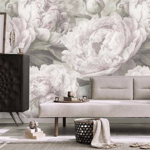 Wall mural Guido Maria Kretschmer flowers grey cream