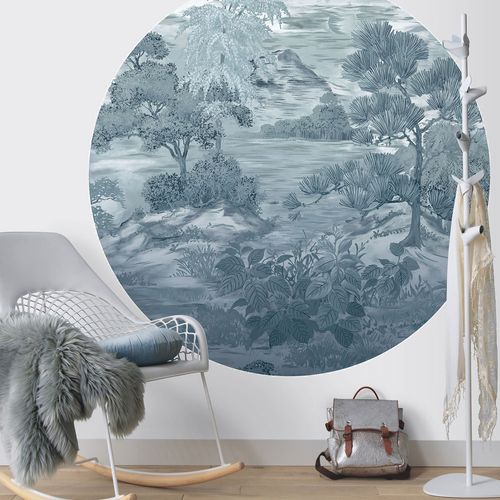 Wall mural round Guido Maria Kretschmer jungle blue