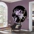 Wall mural round Guido Maria Kretschmer Floral black purple 4