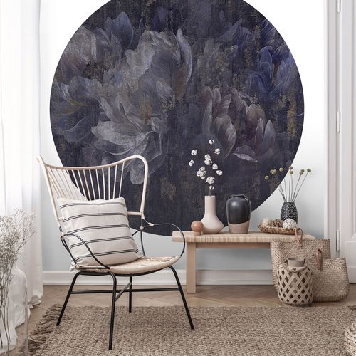 Wall mural round Guido Maria Kretschmer flowers blue