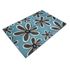 Woven carpet Milano flowers pattern blue gray carpet 2