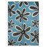 Woven carpet Milano flowers pattern blue gray carpet 1