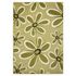 Woven carpet Milano flowers pattern green cream carpet 1