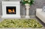 Woven carpet Milano flowers pattern green cream carpet 3