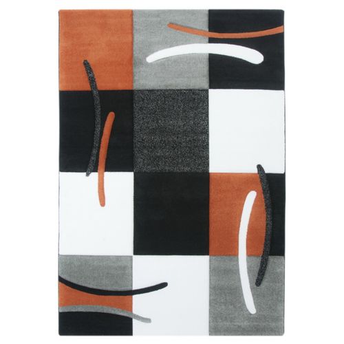 Living room carpet Florida graphic orange gray 160x230 cm