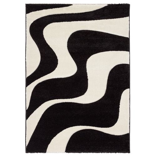 Designer carpet Florence waves black cream