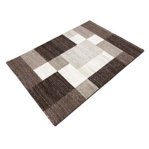 Carpet Manhattan checkered graphic carpet brown beige