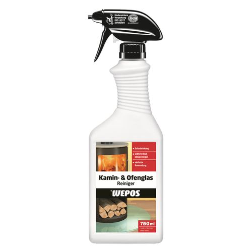 Wepos fireplace and stove glass cleaner spray 750 ml