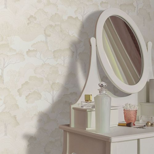 Non-woven wallpaper Elle Forest beige glitter 10448-14