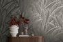 Non-woven wallpaper leaves abstract black grey 39933-4 4