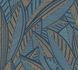 Non-woven wallpaper leaves dark blue yellow 39933-5 2