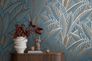 Non-woven wallpaper leaves dark blue yellow 39933-5 1