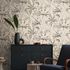 Non-woven wallpaper floral grey black silver 39936-1 1