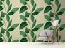 Photo wallpaper leaf pattern floral green beige 39866-1 1