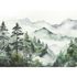 Photo wallpaper landscape watercolour white green 39899-1 2