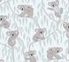 Non-woven wallpaper kids koalas trees green grey 77134-2 2