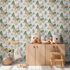 Non-woven wallpaper kids forest animals cream green 77172-1 3